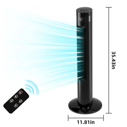 【NOT Ac】Antarctic Star 43 Inch Tower Fan - Portable Electric Oscillating Fan with Remote Control, Quiet Operation, 3 Speed Settings & 12H Timer, Bladeless Standing Floor Fan for Bedroom & Office[No Cooling] [No Temperature Adjustment]