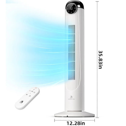 【NOT Ac】Antarctic Star 43 Inch Tower Fan - Portable Electric Oscillating Fan with Remote Control, Quiet Operation, 3 Speed Settings & 12H Timer, Bladeless Standing Floor Fan for Bedroom & Office[No Cooling] [No Temperature Adjustment]