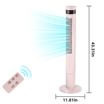 【NOT Ac】Antarctic Star 43 Inch Tower Fan - Portable Electric Oscillating Fan with Remote Control, Quiet Operation, 3 Speed Settings & 12H Timer, Bladeless Standing Floor Fan for Bedroom & Office[No Cooling] [No Temperature Adjustment]