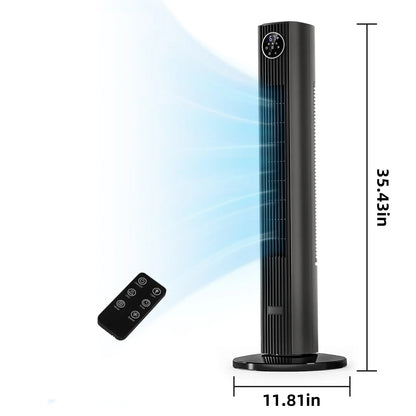 【NOT Ac】Antarctic Star 43 Inch Tower Fan - Portable Electric Oscillating Fan with Remote Control, Quiet Operation, 3 Speed Settings & 12H Timer, Bladeless Standing Floor Fan for Bedroom & Office[No Cooling] [No Temperature Adjustment]