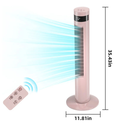 【NOT Ac】Antarctic Star 43 Inch Tower Fan - Portable Electric Oscillating Fan with Remote Control, Quiet Operation, 3 Speed Settings & 12H Timer, Bladeless Standing Floor Fan for Bedroom & Office[No Cooling] [No Temperature Adjustment]