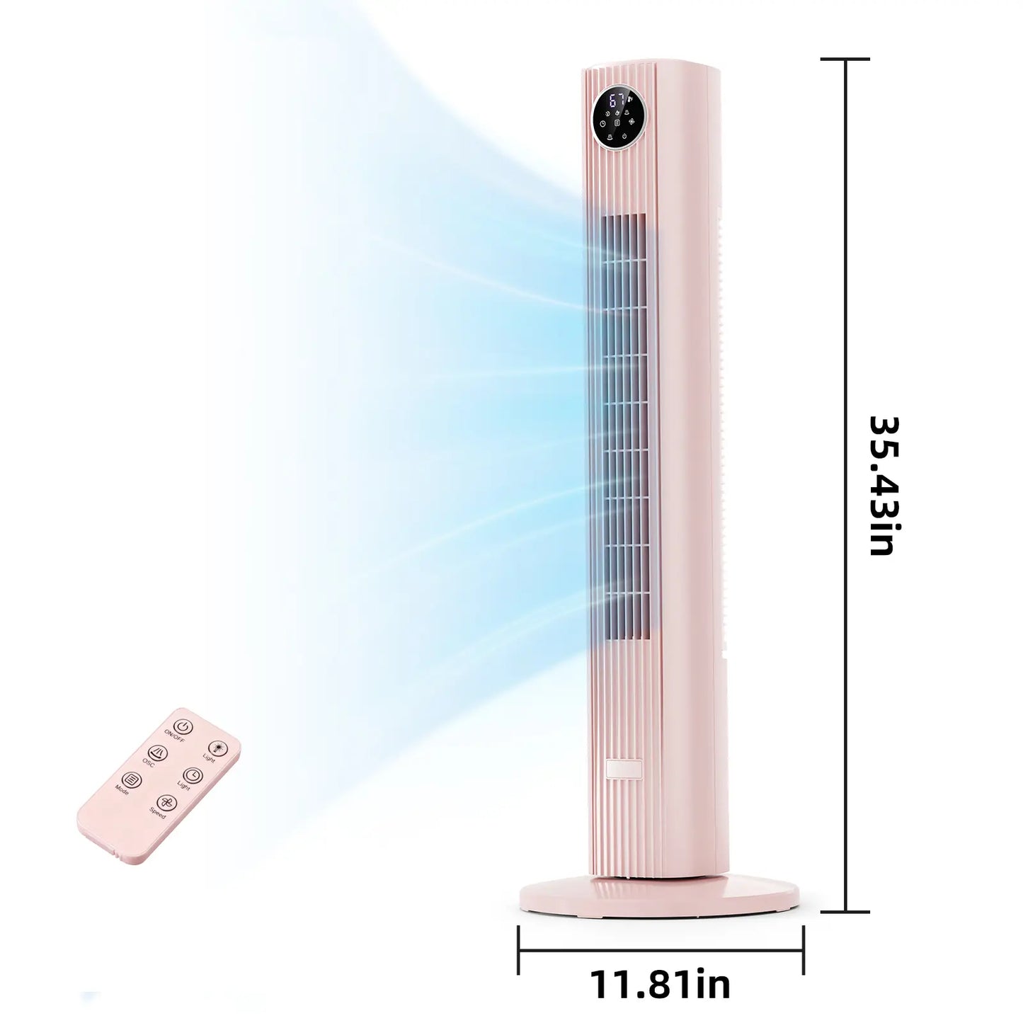 【NOT Ac】Antarctic Star 43 Inch Tower Fan - Portable Electric Oscillating Fan with Remote Control, Quiet Operation, 3 Speed Settings & 12H Timer, Bladeless Standing Floor Fan for Bedroom & Office[No Cooling] [No Temperature Adjustment]