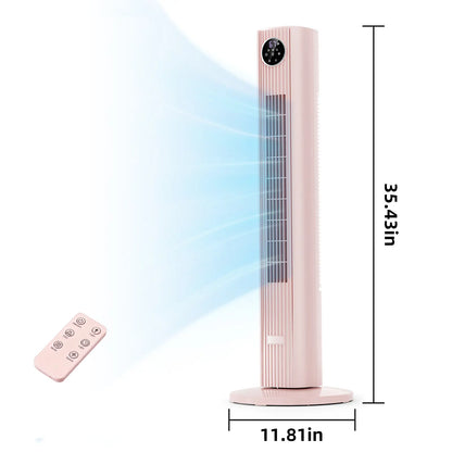【NOT Ac】Antarctic Star 43 Inch Tower Fan - Portable Electric Oscillating Fan with Remote Control, Quiet Operation, 3 Speed Settings & 12H Timer, Bladeless Standing Floor Fan for Bedroom & Office[No Cooling] [No Temperature Adjustment]