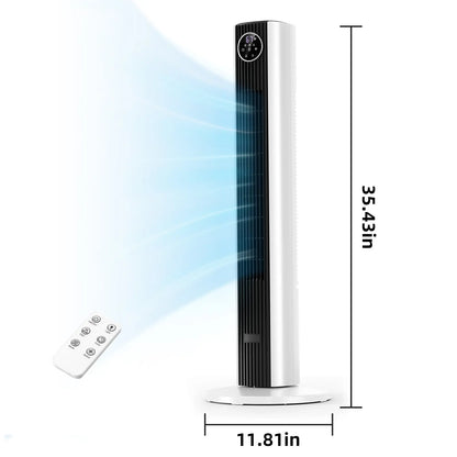 【NOT Ac】Antarctic Star 43 Inch Tower Fan - Portable Electric Oscillating Fan with Remote Control, Quiet Operation, 3 Speed Settings & 12H Timer, Bladeless Standing Floor Fan for Bedroom & Office[No Cooling] [No Temperature Adjustment]